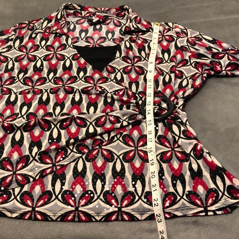 Studio 1940 Sparkle Dot Print Layered Look Top Vintage Woman Size XL - Picture 7 of 8